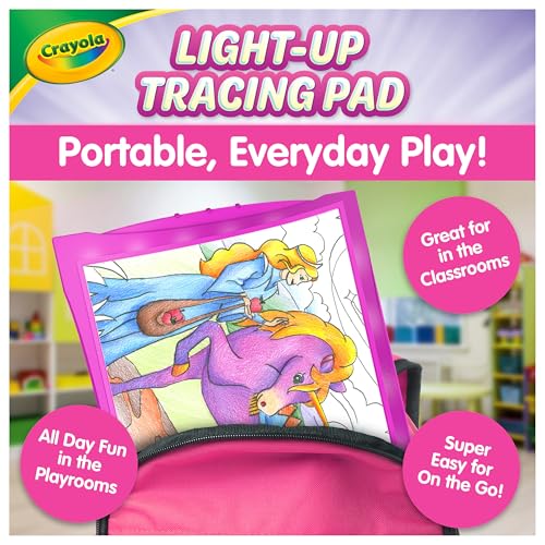 Crayola Light-up Tracing Pad - Pink, Coloring Board for Kids, Gift, Toys for Girls, Ages 6, 7, 8, 9, 10
