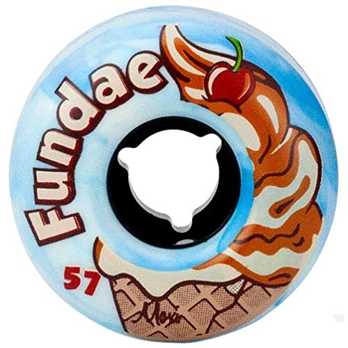 Moxi Skates - Fundae - Outdoor Roller Skate Wheels - 4 Pack of 57mm x 34mm Wheels | Birthday Cake (Blue)