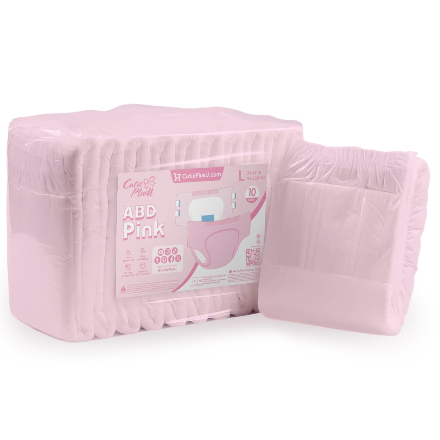 Amazon | CutiePlusU 大人用おむつ 10 枚、女性と男性用のタブ付き 