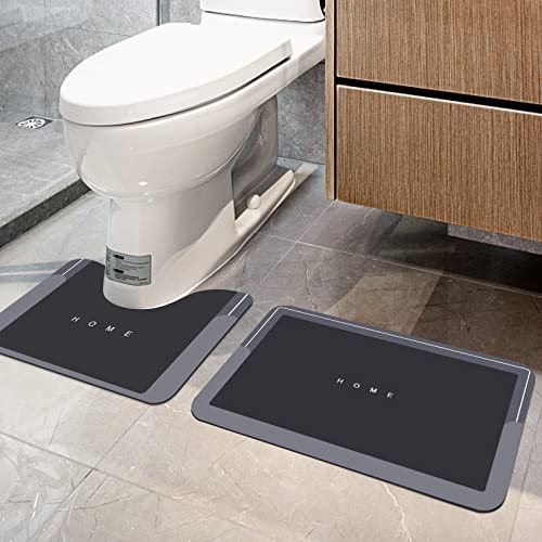 comfoyar 2 Piece Bath Mat, Non-slip Bathroom Mats, Water Absorbent and Quick Dry Bathtub Rug and Toilet Mat, Soft and Washable Bathroom Rug for Bathtub Shower Side Floor, 40 × 60 cm + 40 × 50 cm