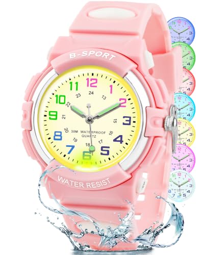 Image of CKV Kids Watch Analog Waterproof Time Teaching for Boys Girls | Acuurate Time Easy to Read with Soft TPU Band Thoughtful Present for Children age 5-15