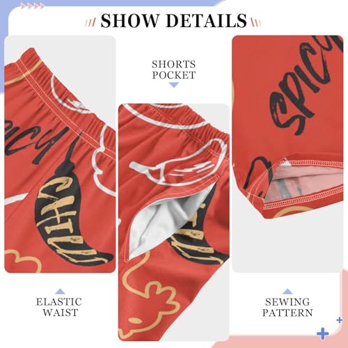 Spicy Chili Boys Pants Boys Athletic Pants Long Pant for Boywith Pockets Wide-Leg Size 6-14Y4