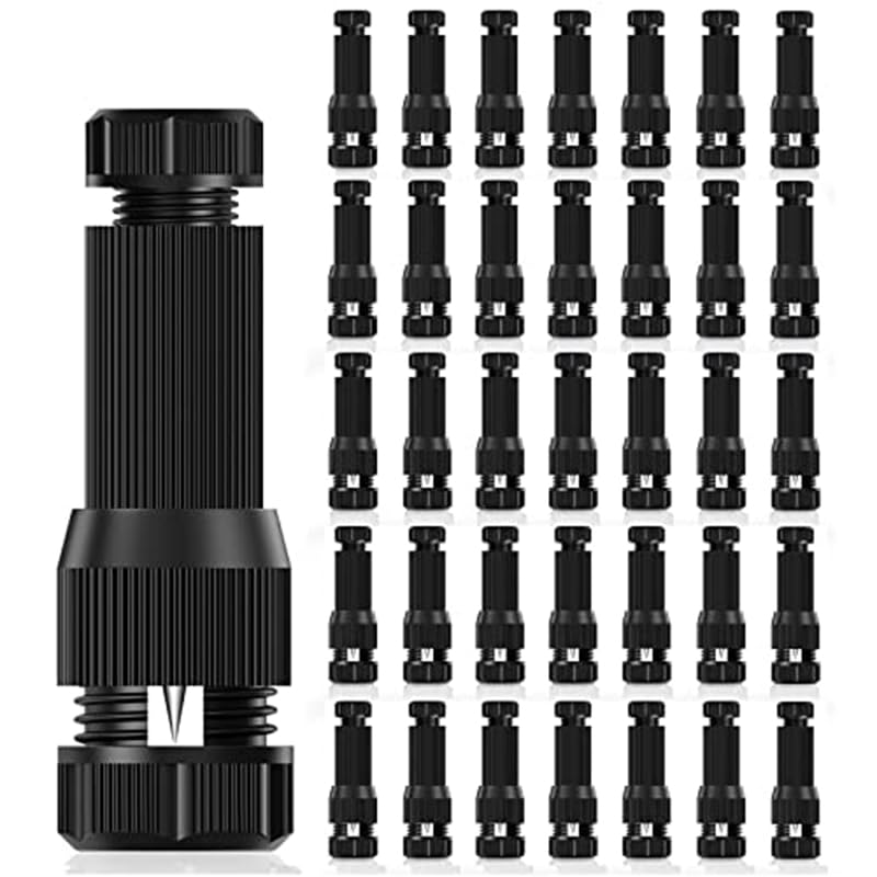 Wiring Connecting Terminals - 36 Pack Low Voltage Wire Connector Landscape Lighting Connectors Waterproof for 12/2 14/2 Gauge Landscape Lighting - (Color: Black)