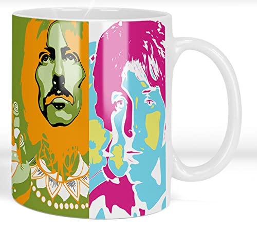 The Tasse Beatles E Blanche Ceramique White Mug - Les Beatles, Paul McCartney, John Lennon, RIngo Starr, George Harrison The Tasse Beatles E Blanche Ceramique White Mug