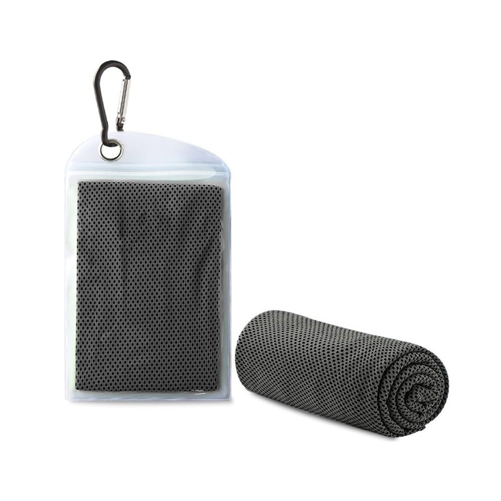 Ropicean 2pcs Cold Feeling Sports Towel - Absorbent Summer Gym Sweat Towel for Active Lifestyle(Black)