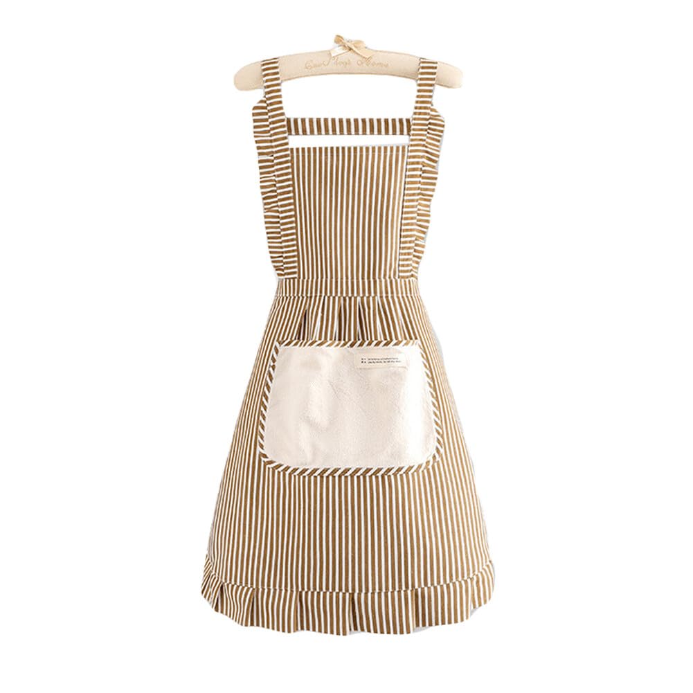 Oyccen Women's Striped Apron with Hand Wipe Towel Kitchen Chef Aprons Restaurant Apron for Cooking, Baking, Cleaning