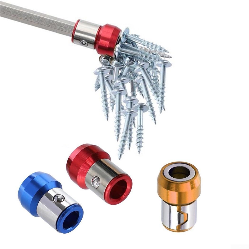 Supporto magnetico per cacciavite ad anello per gambo da 1/4 di pollice, supporto per vite in metallo con forte magnetismo, set da 1 o 3 pezzi