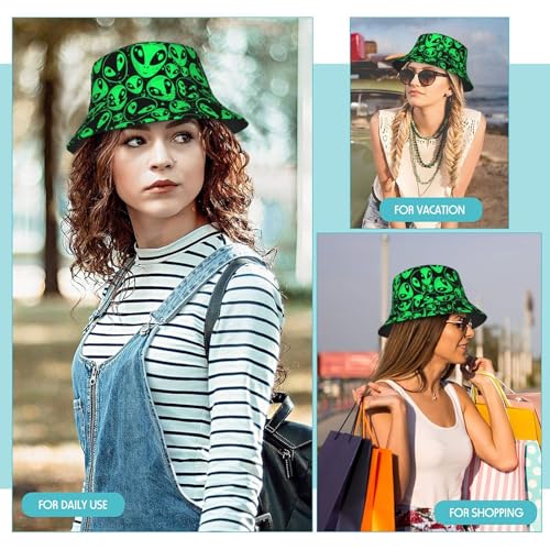 Image of Unisex Print Double-Side-Wear Reversible Bucket Hat