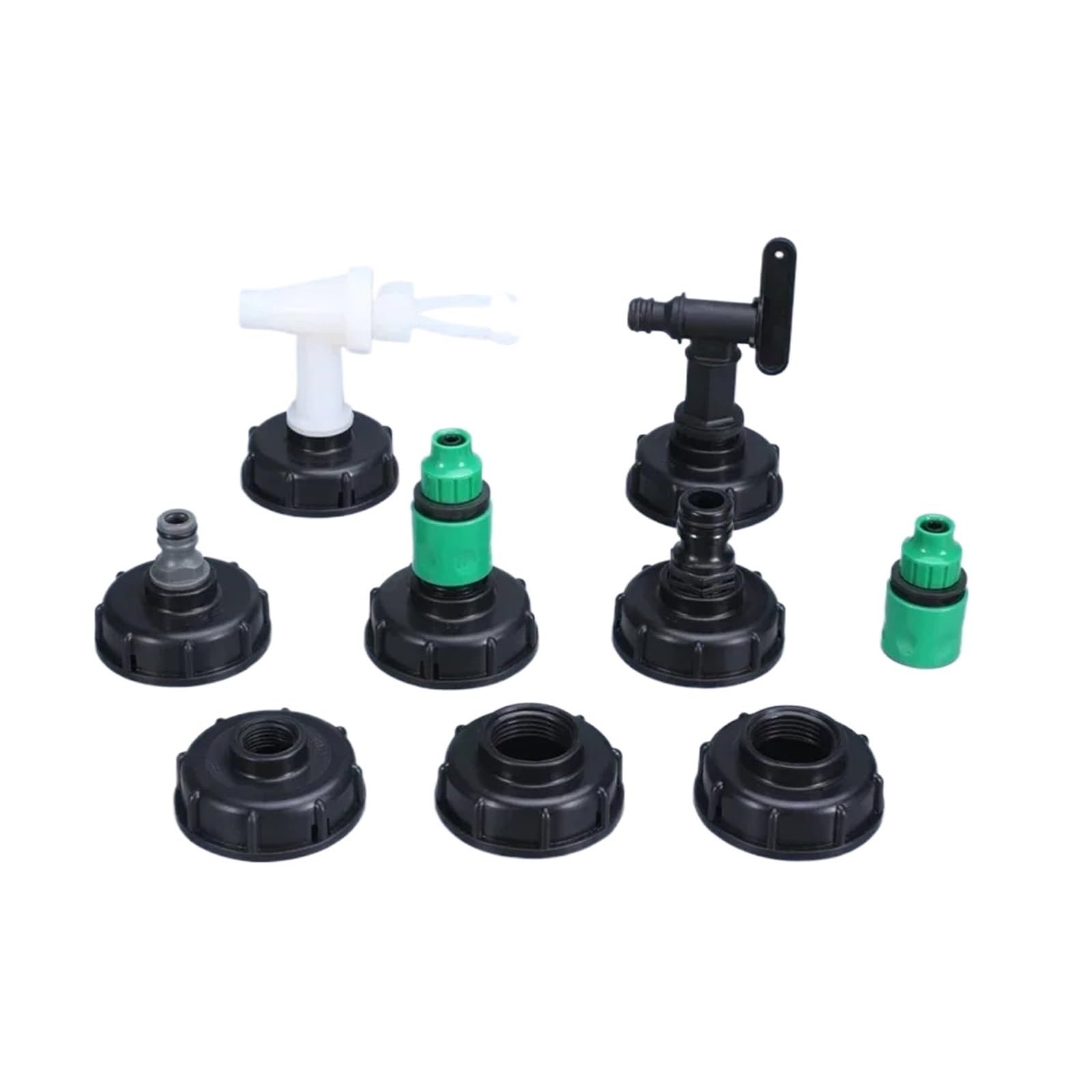 złącze kranu, 1/2 cala S60x6 gwint plastikowy kran zbiornika IBC 15 mm adapter z zaworem przełączającym złączki do zbiornika na wodę 1 szt.(2)