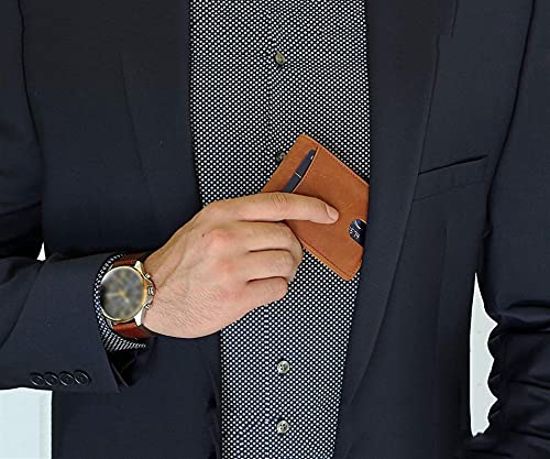 Ultra-dunne Portemonnee Heren Lederen Portemonnee Met Uittrekbare Visitekaarthouder Minimalistisch RFID Blokkeer… - Afbeelding 7