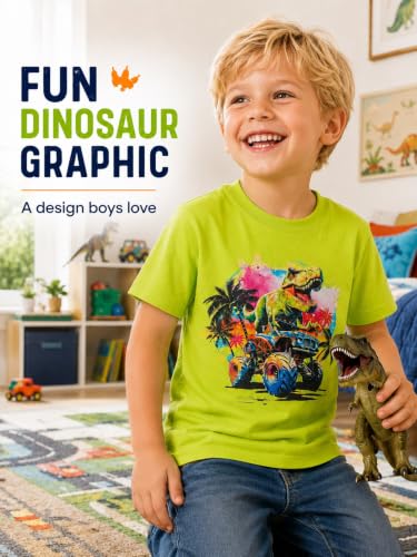 Funnycokid Toddler Boys Shirts Kids Tshirt Truck Dinosaur Tees 2T 3T - image 2