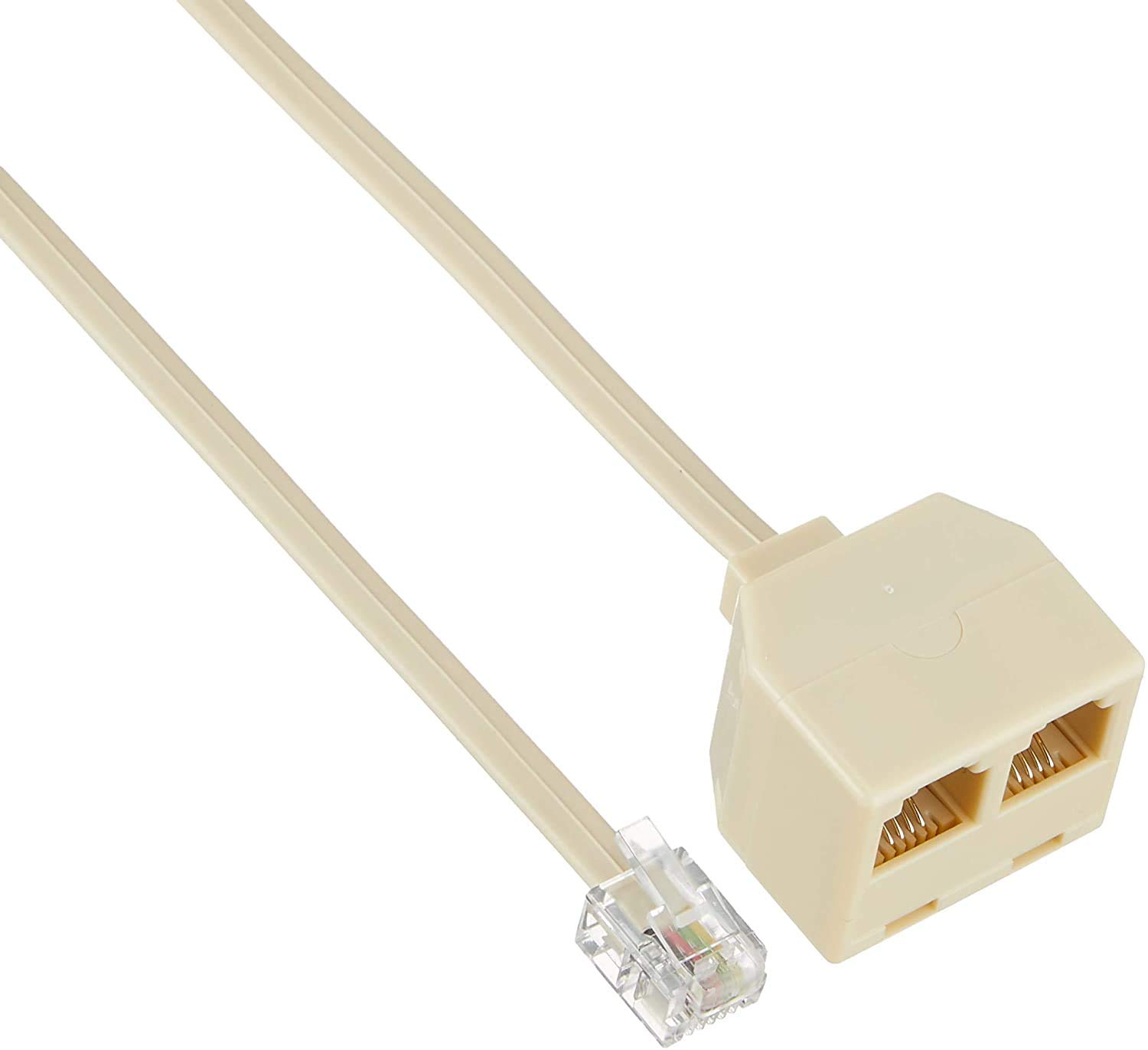 サンワサプライ 電話延長分配ケーブル(RJ-11オス・メス×2) 6極4芯仕様 2m TEL-Y9-2K2
