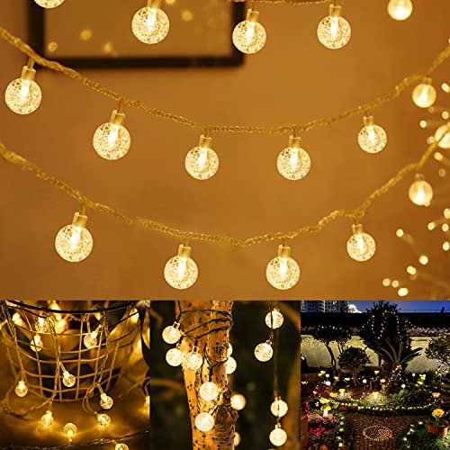 ACXIN LED Lichterkette Außen Strom 10M Kugel Lichterkette 80LED Warmweiß mit Stecker IP44 Wasserdicht Lichterkette Innen/Aussen Ideal für Weihnachten Hochzeit Party Garten Halloween kinderzimmer Cover