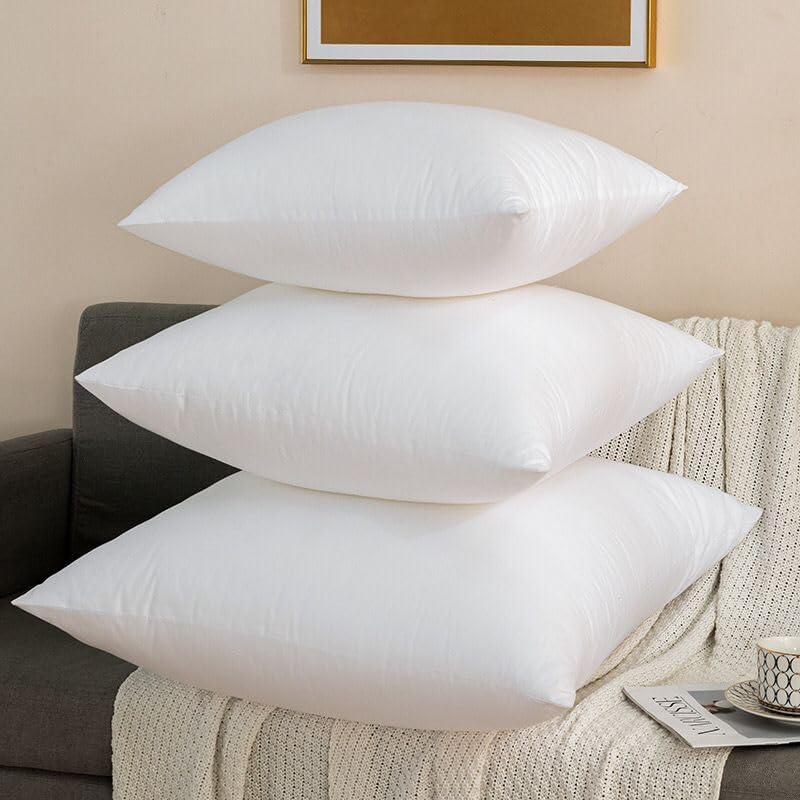 Juwenin Home Down and Feather Throw Pillow Insert, Decorative Throw Pillows Inserts, Cotton Fabric (18-2Pack)