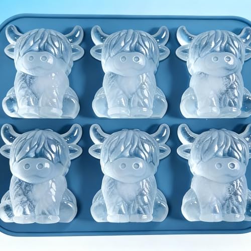Molde de Hielo de Silicona 3D Vaca Highland miniatura 3