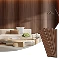 4 Pack Wood Panels for Wall, 47.24" x 12.79" Acoustic Wood Slat Wall Panel for Interior Decor & Noise Reduction, Soundproof Wood Wall Panel, Sound Absorbing Wall Panels for Home Office Studio, Walnut