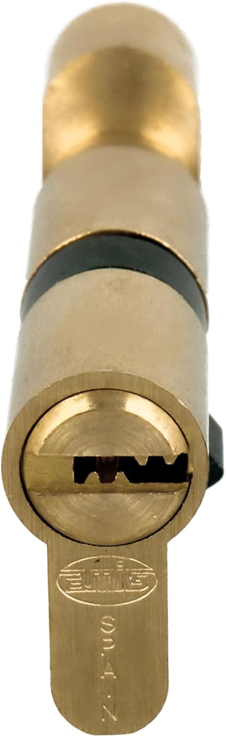 Amig - Security Cylinder with Crutch | Lock for Doors | High Security Cylinder | Anti-Pick and Anti-Drill | Includes 5 Keys | Polished | Measurements: 70 (35-35 mm)