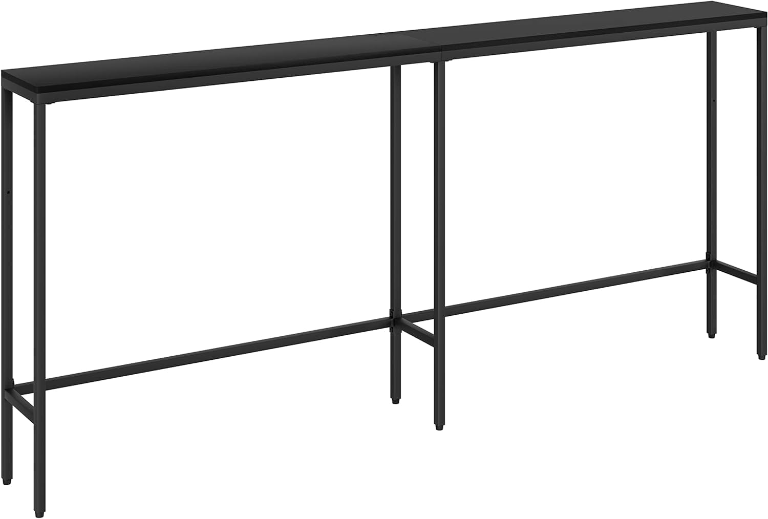Console Table,180cm Narrow Long Sofa Table, Modern Behind CouchTable,Slim HallwayTable with Black Metal Frame for Living Room, Hallway,Classic Black