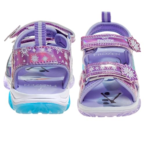 Disney Girls Frozen LED Light Up Sandal - Outdoor Slipon Quick Dry Waterproof Shoe - (Toddler/Little Kid)4