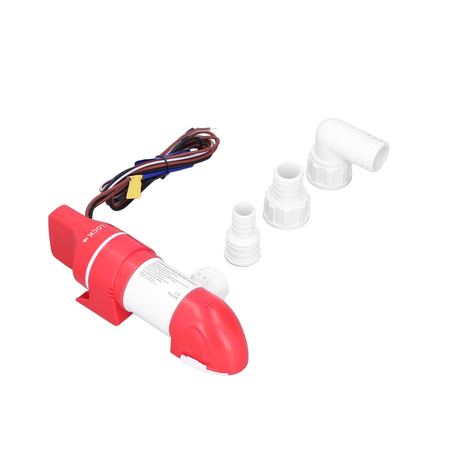Bomba de Sentina Automática para Barcos 12V DC 1100GPH 4160LPH Acero Inoxidable Rotación 360 Grados Perfil Bajo