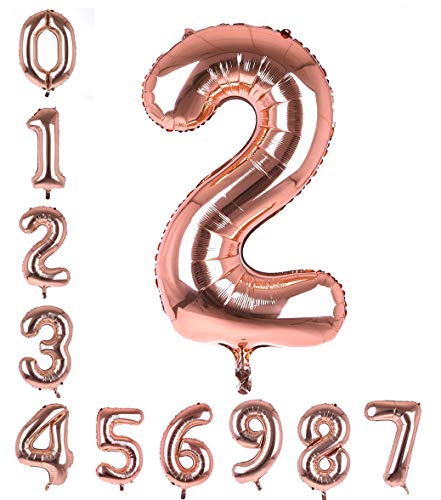 Image of AMFIN 2 Number Foil Balloon - Rose Gold