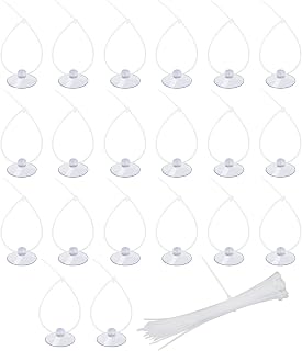 Aquaneat 20-Pack Aquarium Suction Cups with 40 Zip Ties - Secure Shrimp Nests, Moss & Fish Tank Decor Easily