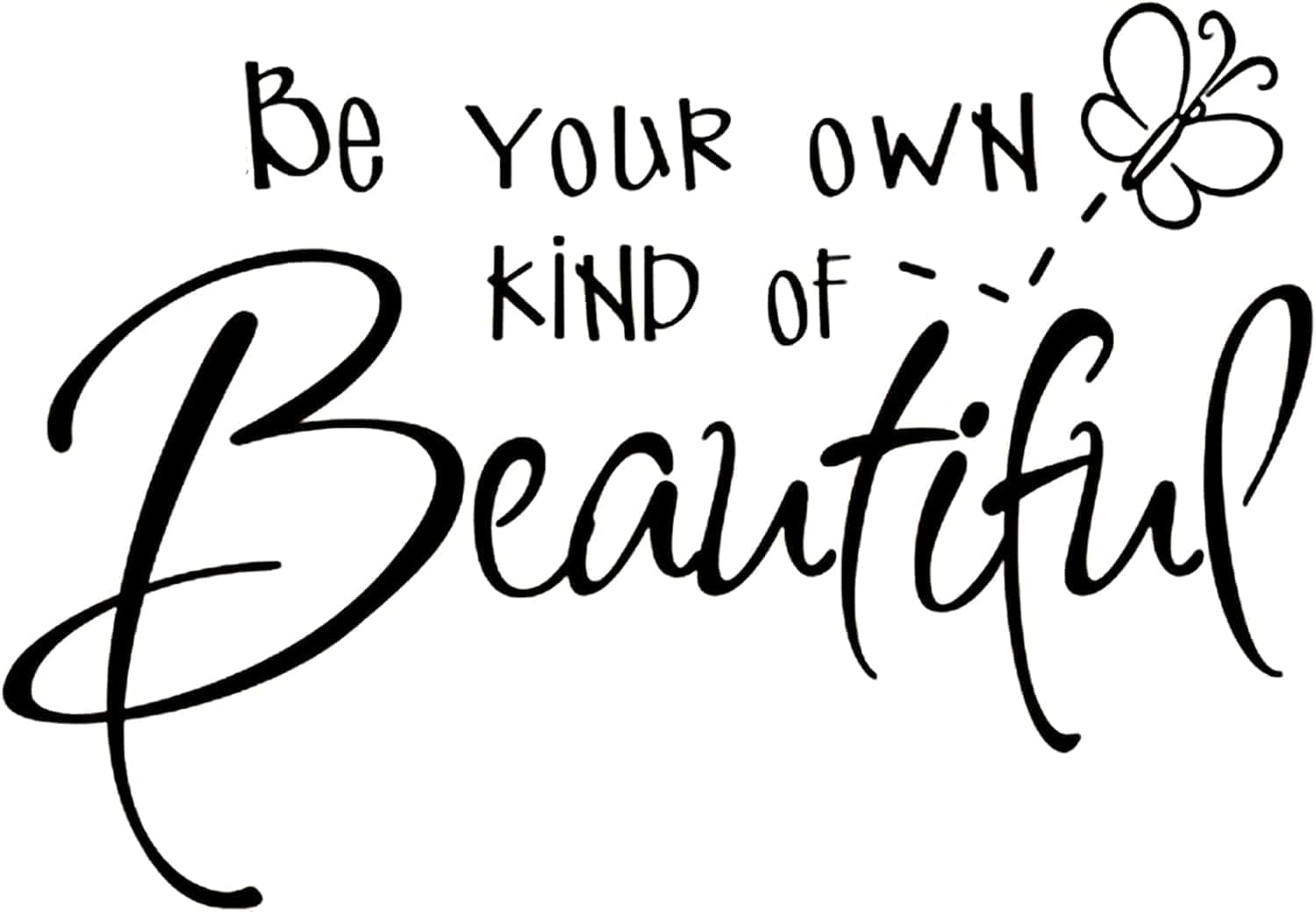 X-BLTU Be Your Own Kind of Beautiful Quotes Wall Stickers (Butterfly)