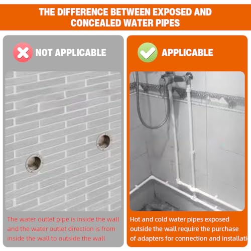 Image of HASTHIP Bathroom Angle Valve Adapter, Wall Mounted Shower Hose Connector | Connects a Hand Shower Hose, Helps Reduce Awkward Routing, Stainless Steel Build, Check Thread Fit