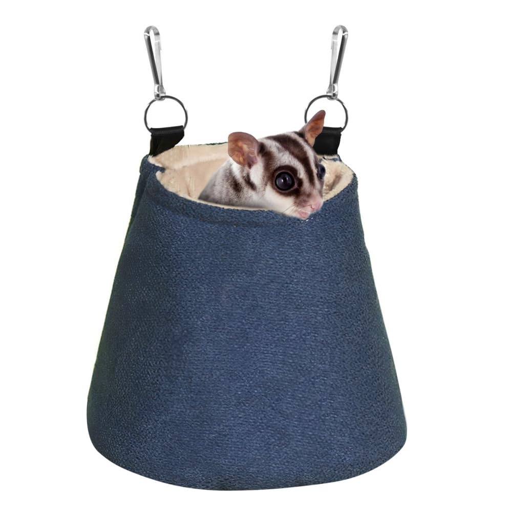 Sacco A Pelo/Amaca Per Piccoli Animali - Per Petauri Dello Zucchero, Criceti, Scoiattoli, Porcellini D'India, In Peluche Morbido Con Ganci In Metallo