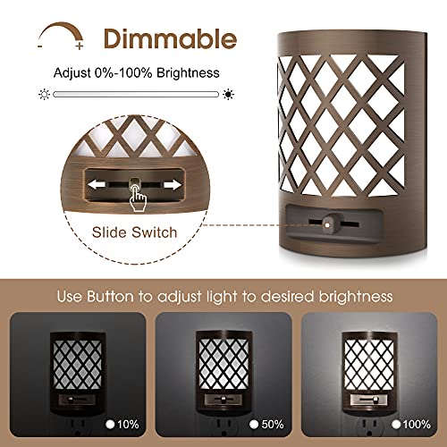 Led Plug In Night Light [2 Pack], Doresshop Night Lights Plug Into Wall, Dusk To Dawn Sensor Night Light, Decorative Night Lights, Adjustable Brightness For Bedroom, Hallway, Stairway, Daylight White #TOP1