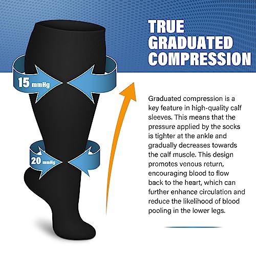 Image of Compression Socks (7 Pairs), 15-20 mmhg is BEST Graduated Athletic & Medical for Men & Women, Running, Flight, Travel, Nurses, Pregnant - Boost Performance, Blood Circulation