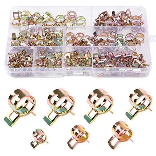 118 Pièces Clips à Ressort Tuyau 6-12mm Essence Serre-joints à Tuyaux Collier Durite Pour Fixer Tuyaux Souples et Durites Cover