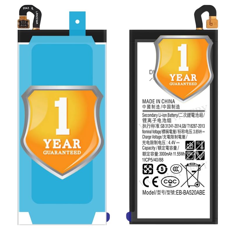 Image of Original EB-BA520ABE Battery Compatible for Samsung Galaxy A5 (2017) (SM-A520F) - (3000mAh) - 1 Year Warranty K7