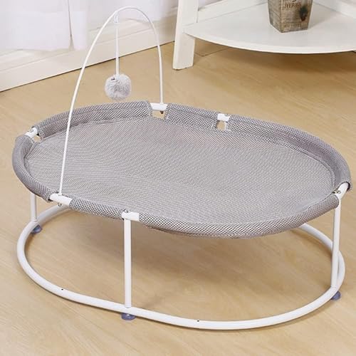 Vlwmポータブルで折りたたみ可能、洗える子犬用ロッキングチェア、フレンチブルドッグ、コーギー、テディベア用の快適な椅子、安定した構造、一年中使用可能、耐久性があり、組み立てが簡単、夏用の涼しい小動物ケージ、休憩エリア、小型犬/猫用ペット用品 (グレー)