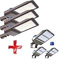 6 Pack LED LED Parking Lot Light 300W 3 Pack Dusk to Dawn Outdoor Flood Lights 200W 3 Pack Trunnion Wall Mount Commercial Shoebox Barn Security Lighting 5500K IP65 Waterproof for Yard,Garage,Street