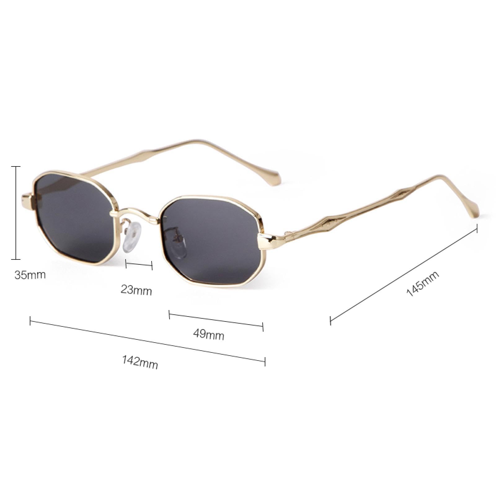 Occhiali da sole da donna rettangolari classici alla moda con lenti blu, montatura in metallo, uomo, UV donna