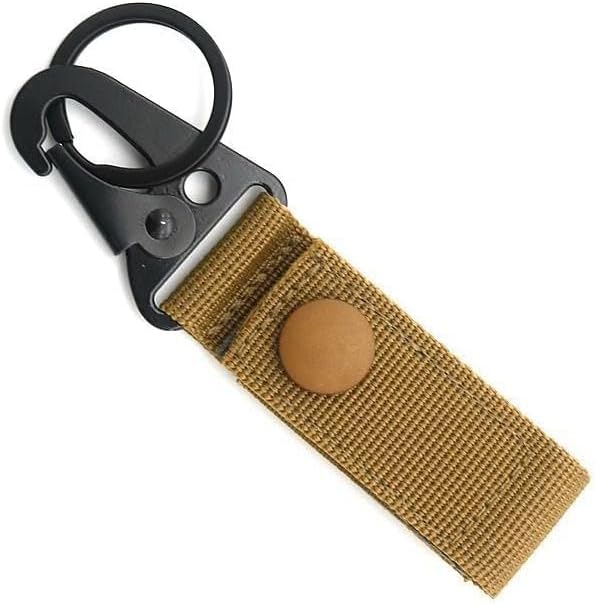 Tactical Molle Key Ring Gear Key Keeper Nylon Belt Keychain Molle Webbing Key Clip Buckle for Belts Molle Bag,ssuitable for outdoor sports (Khaki 2pcs) - Image 4
