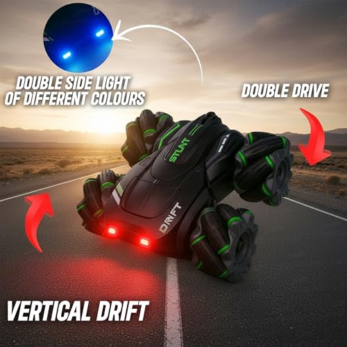 Image of The Little Ones RC Car - RC 4x4 Wheel Drive High-Speed Double Sided 2.4GHz Remote Control Drift Stunt Off Road Cars 360 Rotation Fall Resistant Toys for Kids & Adults Boys & Girls [RC ThunderDrive]