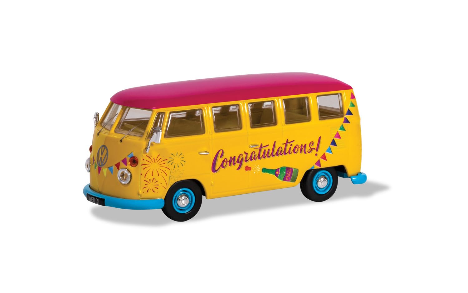 Corgi Diecast Model Cars - CC02736 Volkswagen Campervan Congratulations - Men & Women Souvenir Gifts from UK - Small Die Cast Toy Car Models for Boys, Gift for Motor Enthusiasts