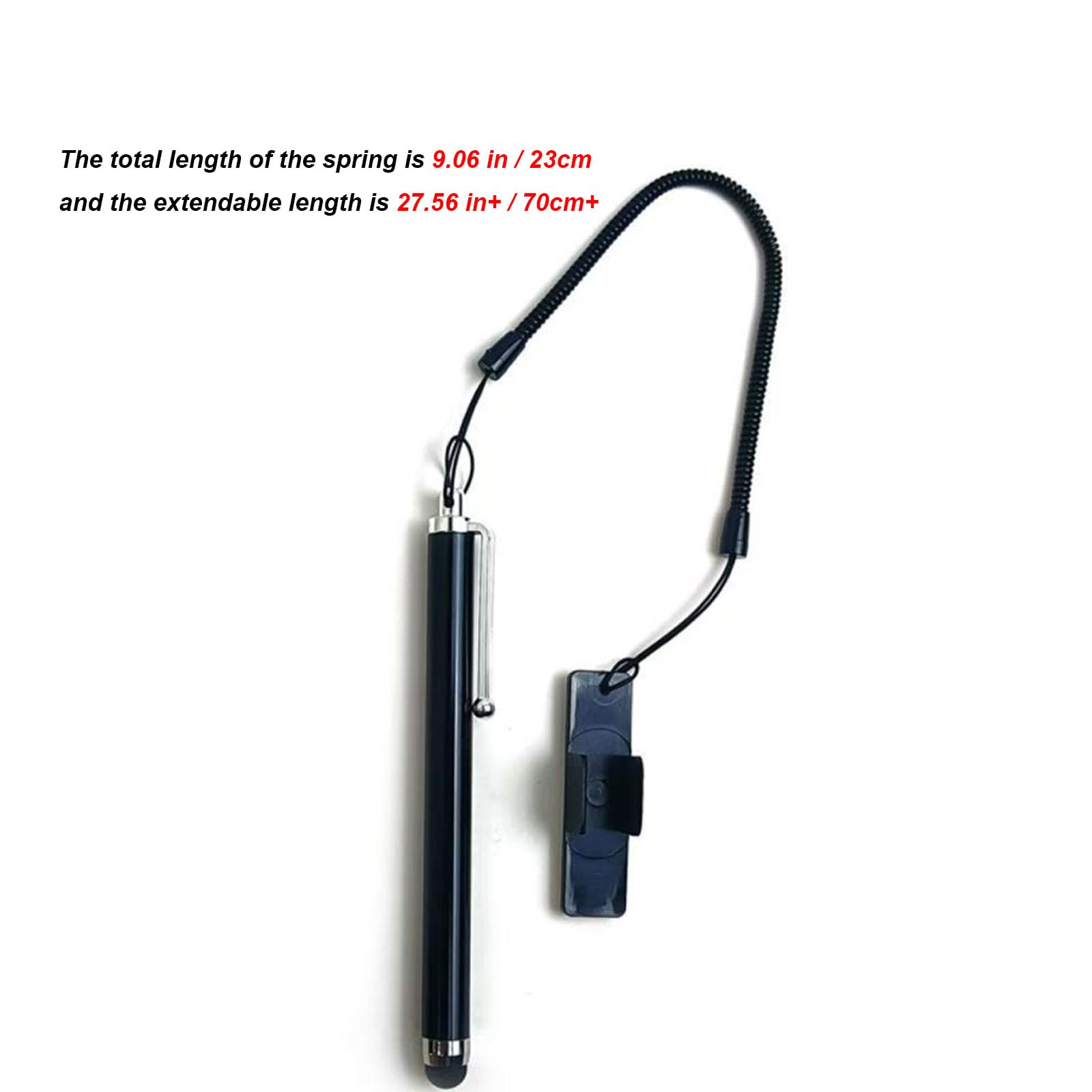 Pennino capacitivo per touch screen con portapenne, penna stilo per bici e moto, con cinturino a molla anti-caduta, alta precisione e sensibilità, compatibile con i guanti per iPad, iPhone, Android