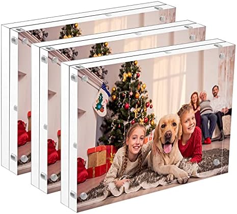NIUBEE 8.5x11 Acrylic Picture Frames 3 Pack, Clear Certificate Document Magnetic Photo Frame for Tabletop Display