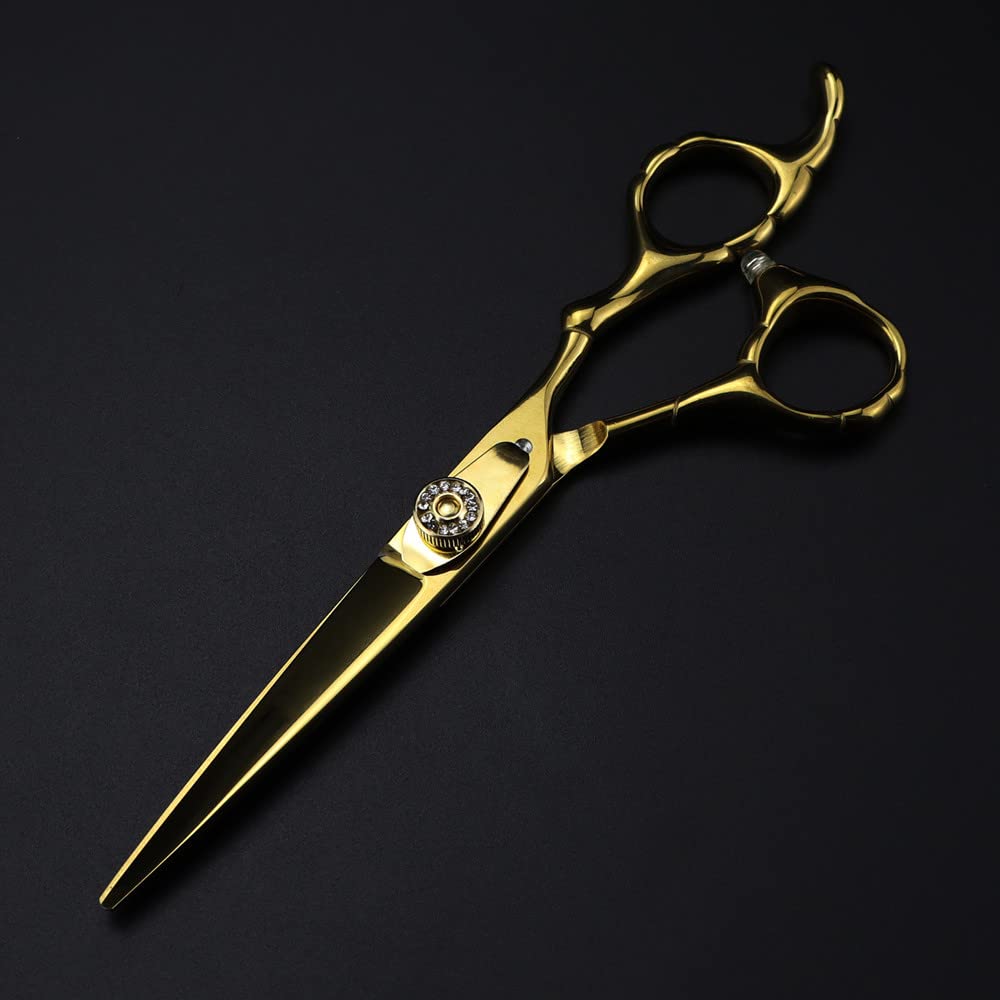 Haarschneideschere, 6 Zoll, Professionelle 440C-Edelsteinschere, Goldene Haarschere, Zum Schneiden Von Haaren, Zum Effilierscheren, Für Friseure,Schneiden-B