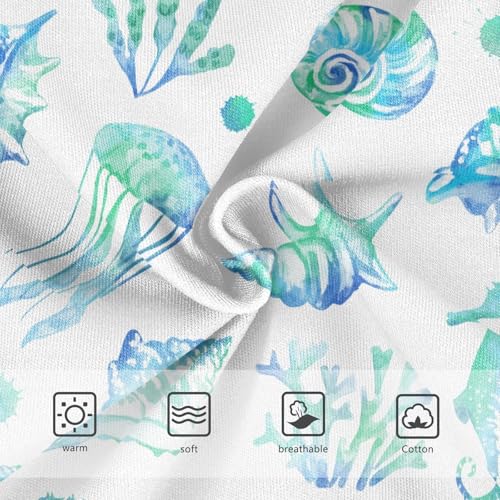 Girls Underwear Soft Cotton Tropical Fish Seashells Kids Panties in Sizes 2/3t, 4t, 5t, 6 and 83