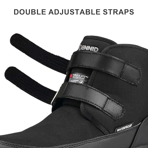 Image of Men's Winter Waterproof Snow Boots Non-Slip Work Boots Warm Slip On Mid-Calf Booties Lightweight Outdoor Athletic Diabetic Boots