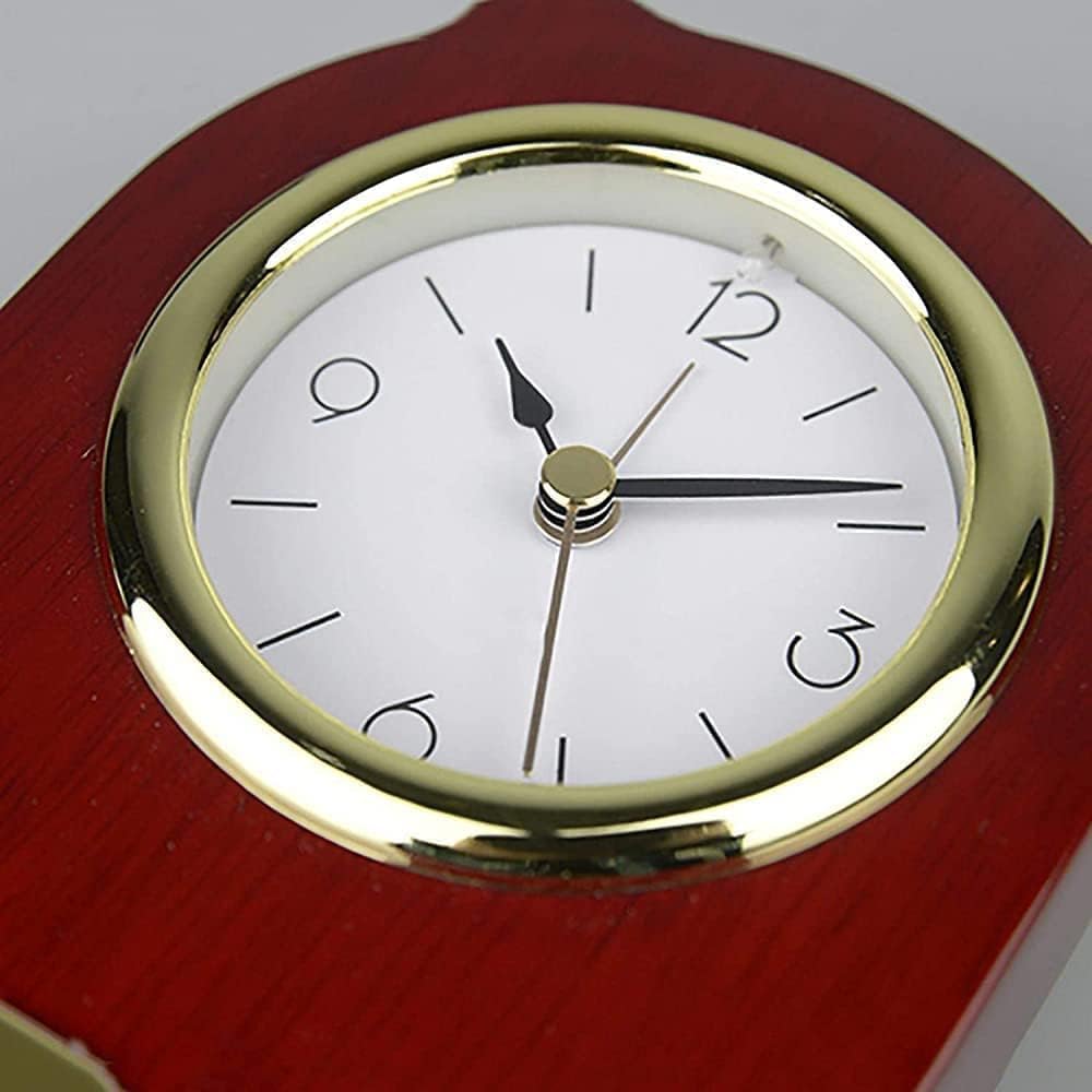 Solid Wood Mantel Clock, Mantel Clock Battery Operated,Silent Mantle Clock with Night Light - for Living Room Decor