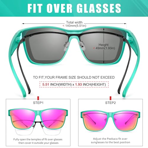 Image of Polarized Sunglasses Fit Over Glasses for Women Men, Oversized Square Sun Glasses UV400 Protection