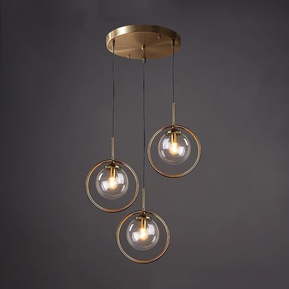RRJJ Indoor Chandelier, Cone Clear Glass Light Shade Hanging Pendant Light Lamp Fixture Industrial V-intage Loft Kitchen Bar Fittings Ceiling Lights Chandelier Compatible with Living R