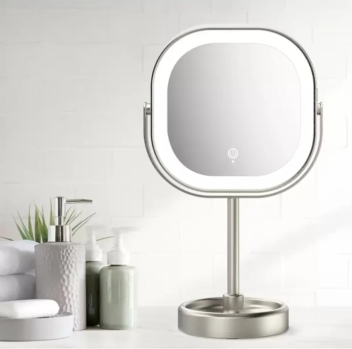 Conair Rotating Wireless LED Mirror with 2 Magnification Sides of 1X/10X