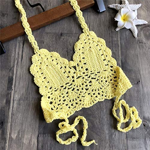 Kids Crochet Bikini Swimwear Knitted Straps Crop Tops Halter Bathing Suit Toddler Swimwear V-Neck Camisole Bra2