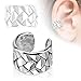 UNU Style 3pcs Multi Design Rhodium Plated Brass Non Piercing Ear Cuff (3 PCS Set A)